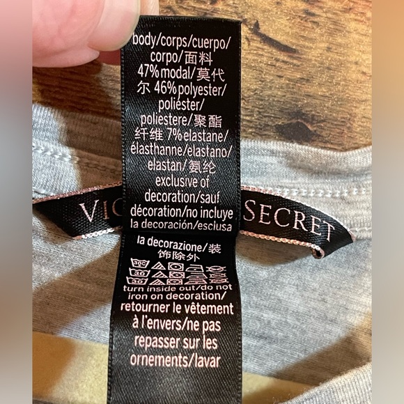 Victoria Secret Angel Lounge Keyhole Open Back Hem Sleeveless Gray Tank Top - Picture 8 of 11